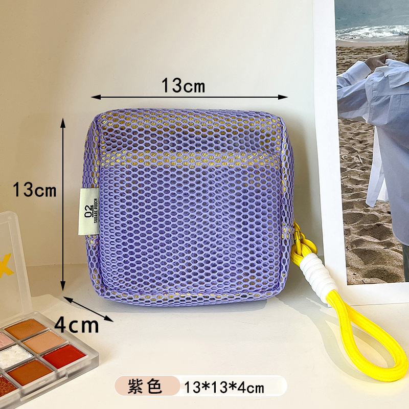 クロスボーダードーパミンメッシュ豆腐バッグ収納袋ポータブル小銭入れメッシュ小さな化粧品袋収納袋小さなバッグ