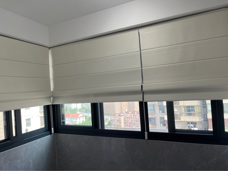 Internet Celebrity Blinds Foldableing Curtains Japanese-Style Roman Blinds Living Room Study Curtains Blackout Electric Adjustable Gauze Curtains Smart