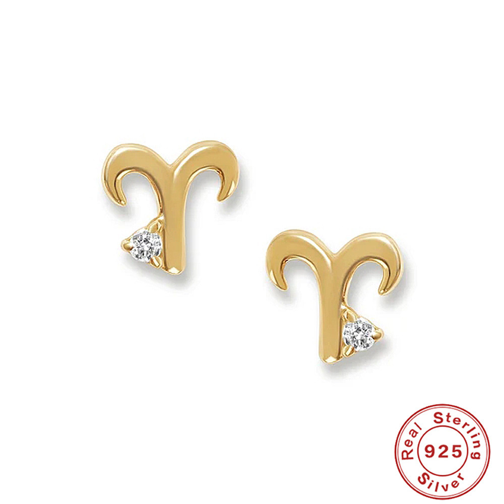 3g Weight Zircon Inlay Material Ear Studs Classification 1 Pair Quantity Daily Occasion 925 Sterling Silver Material Constellation Pattern Women'S Gender Inlay Design Simple Style Style 1 Pair 925 Sterling Silver Zircon Constellation Ear Studs 9