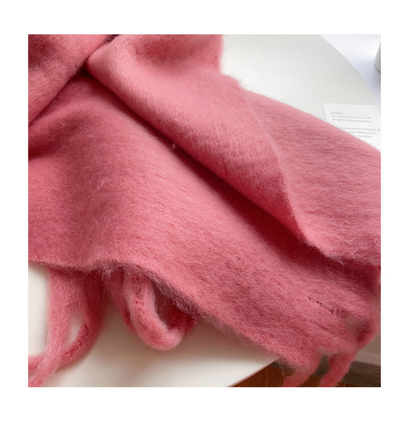 Solid Color Thickened and Extended Scarf for Women, 2026 Autumn and Winter New Korean Style, Versatile Winter Shawl for Students, Pink
