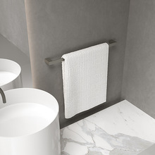 批发304不锈钢置物架浴室五金卫生间酒店单杆方管毛巾挂件架套装