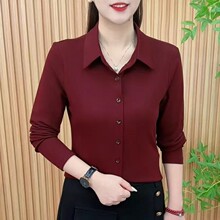 代发秋季新款时尚轻奢简约长袖衬衫女士减龄百搭显瘦遮肉小衫上衣