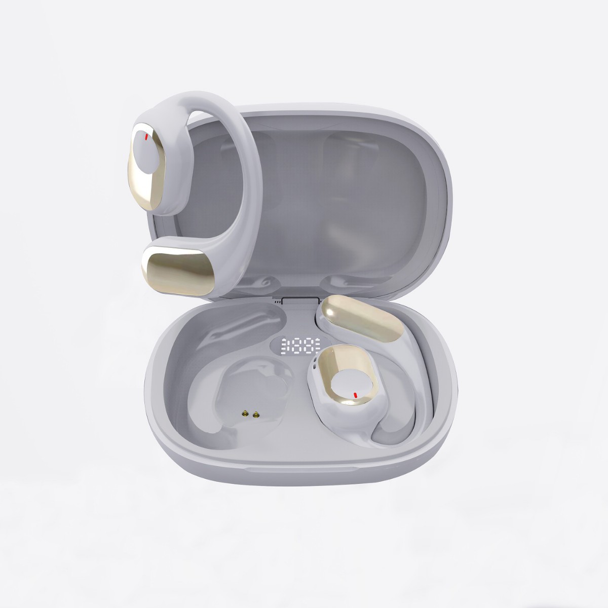 Gerçek Kablosuz Bluetooth Kulaklık Kemik İletimli Kulağa monte Spor Tarzı Bluetooth Kulaklık Toptan Asılı Boyun Tarzı Hafif - 3