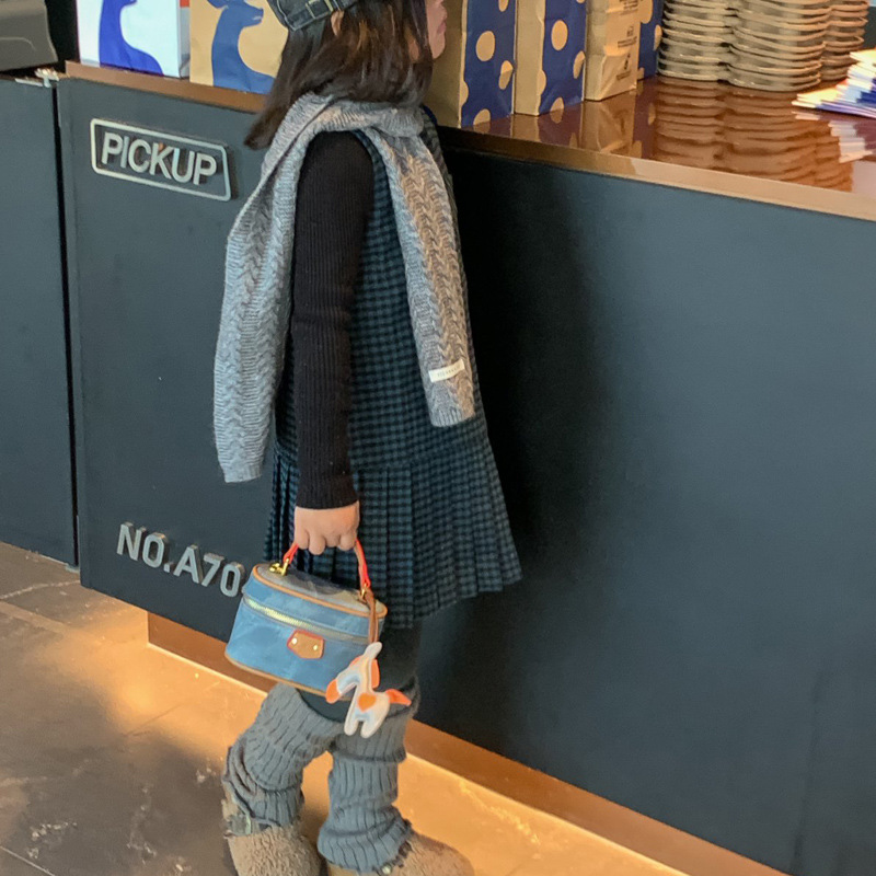 Lichi pola coreana bolso de hombro de niñas moda mini bolso de mano para niños 2025 nuevo bolso de maquillaje infantil