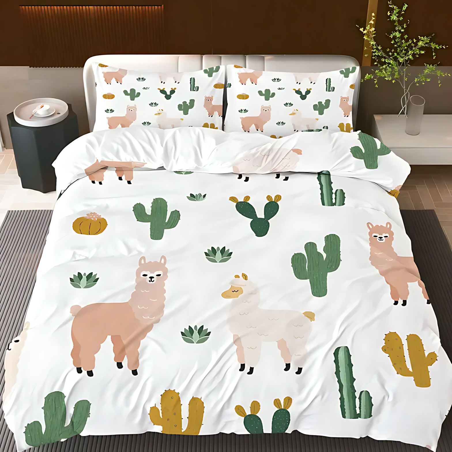 TEMU / JIT cómodos alpaca dibujos animados set edredón fuente de impresión digital 3D fabricantes de dibujo puede fijarse