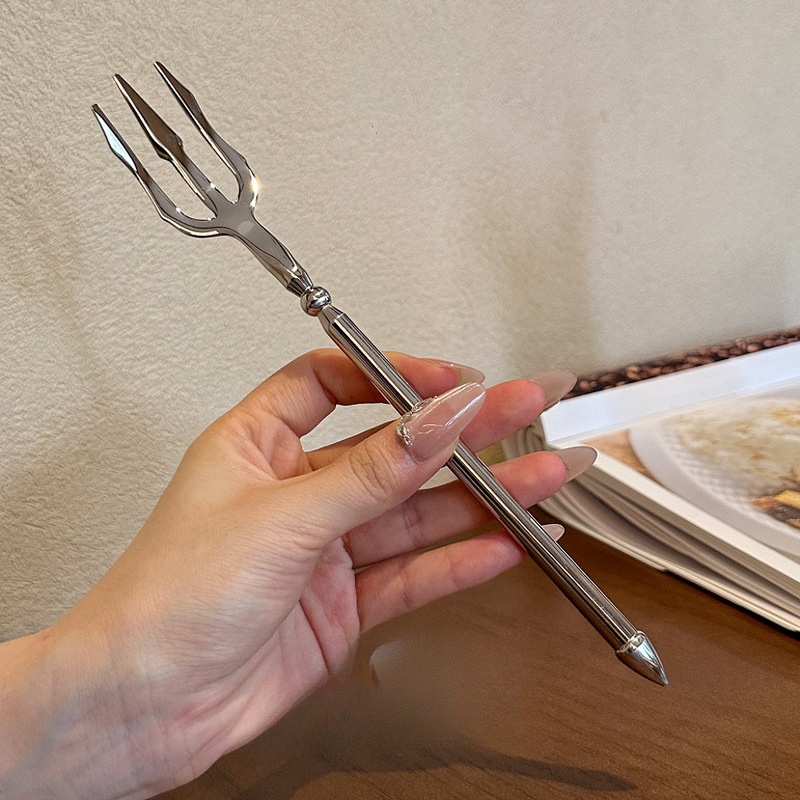 Series Viking Poseidon Fruit Fork Stainless Steel Trident Western Food Neptune Ocean Salad Fork