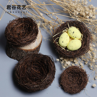 Imitation Rattan Bird Nest Rattan Bird Nest Christmas Handicrafts Decoration Handmade Rattan Woven Bird Nest Wholesale