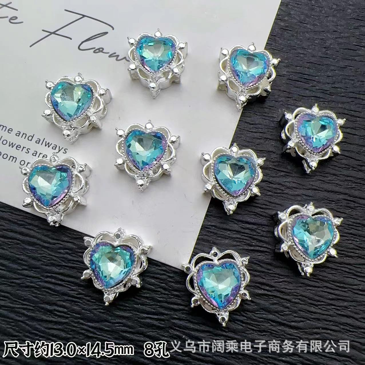 マイクロ象嵌ジルコニウムダイヤモンドマルチカラーピーチハートラブ8穴ビーズリング表面DIYビーズブレスレットネックレスジュエリーアクセサリー