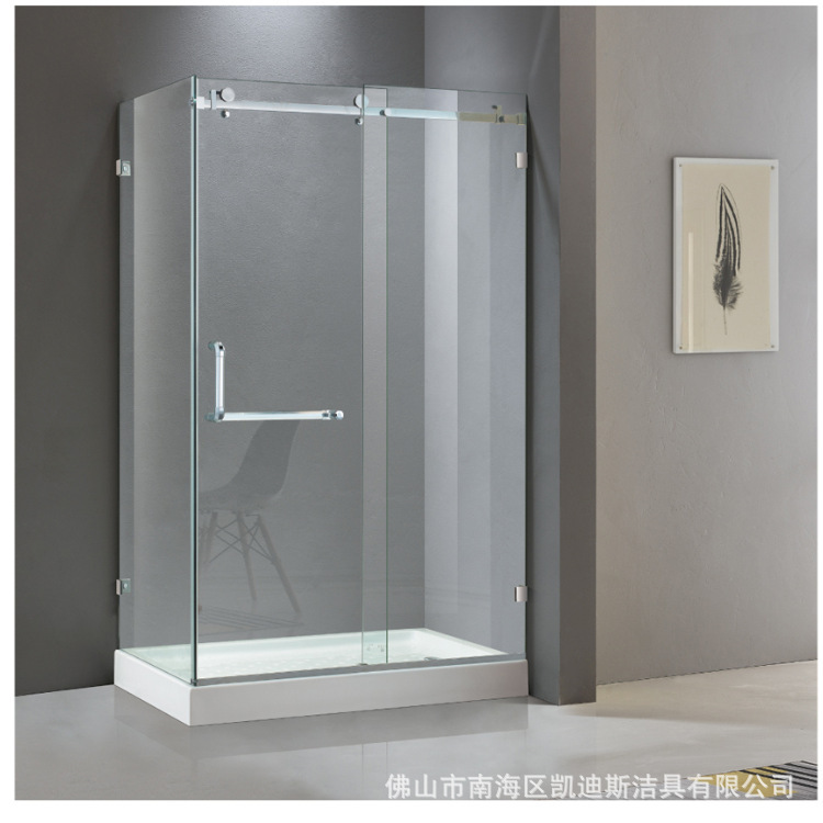 Factory wholesale frameless 304 stainless steel glass shower room bathroom partition door bathroom sliding door
