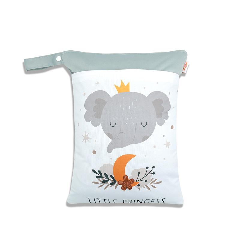 Multifunctional Printed Waterproof Bag Double-Layer Zipper Stroller Hanging Bag Baby Diaper Storage Bag Mommy Bag