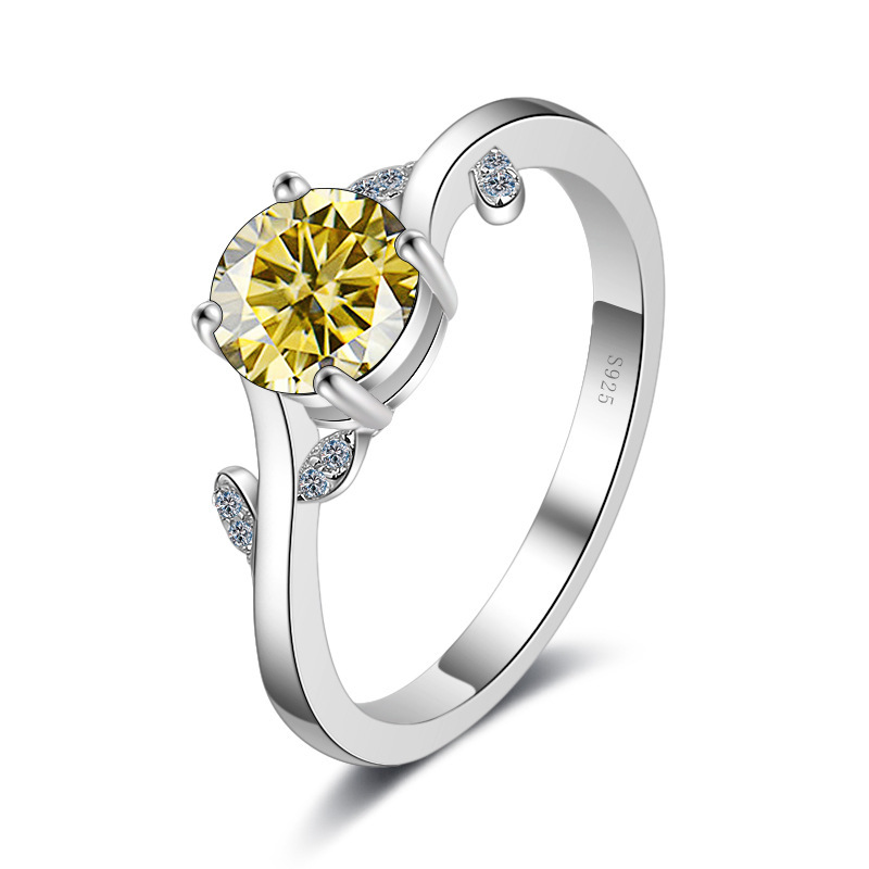 Anillo de diamante de 1 quilate de mosaico de mosaico de fábrica de joyería de piedra de mosaico de color