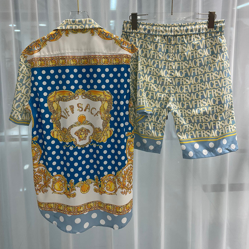 Camisas de manga corta y pantalones cortos de playa para hombre, estilo casual, moda europea y americana, tendencia transfronteriza, verano 2024