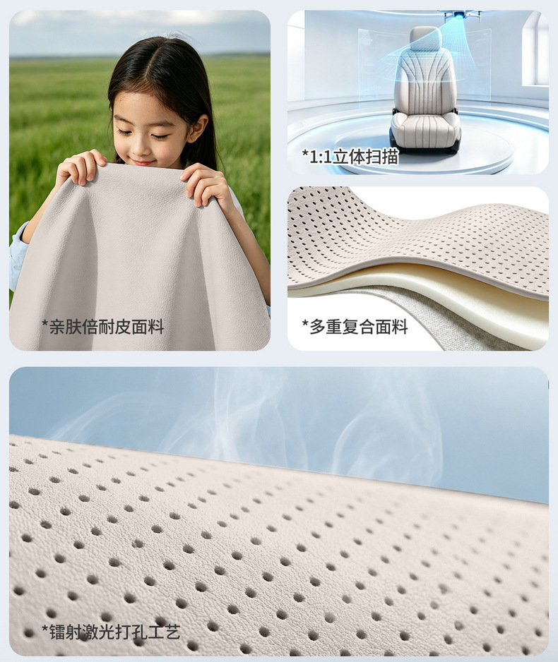2026 new Geely Galaxy Xingyao 7 seat cushion, all-season seat cover, breathable perforated leather