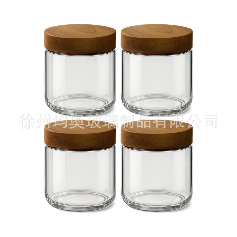 亚马逊玻璃密封罐相思木密封罐厨房食品坚果零食收纳罐|undefined