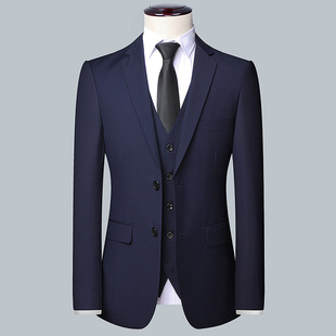 Men's Suit suit Three-Piece Korean Slim-Fit Suit Men's Full Business Dress Best Man and Groom Wedding Dress