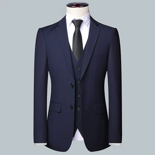 2024春秋男西服套装三件套韩版修身商务正装伴郎新郎结婚礼服代发