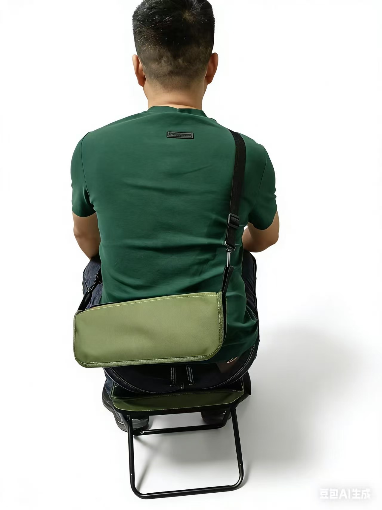 Bolsa verde militar actualizada grande + tipo de bolso