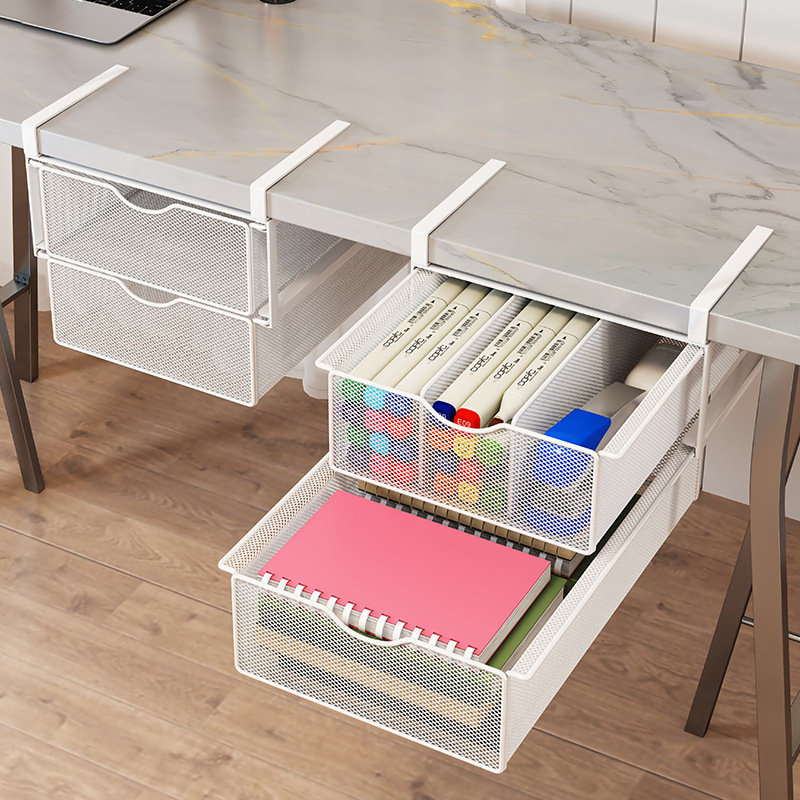 Multi-layer Under-table Storage Rack Drawer-type Basket Storage Cabinet Bottom Desk Desk Work Station Document Organizer