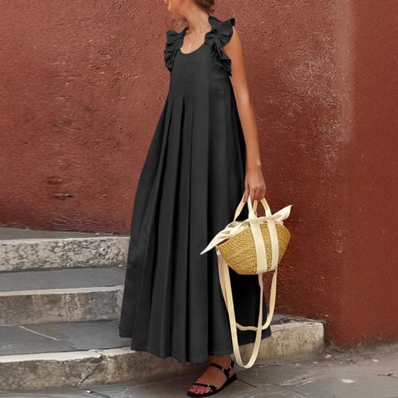 2025 New Fashion Casual Long Wood-ear Versatile Vacation Spring and Summer dress Foreign Trade Cross-border Women's Wear