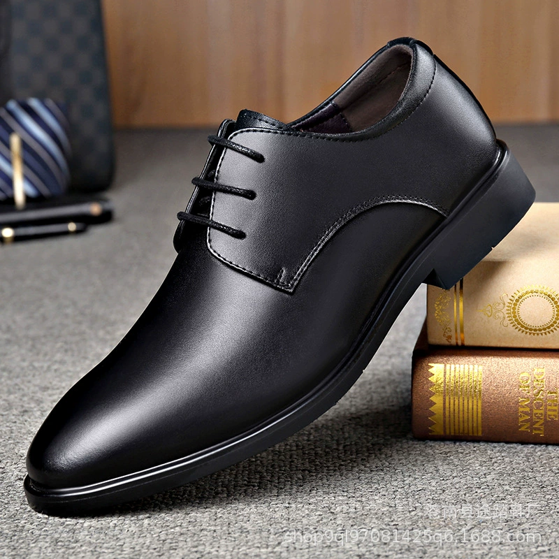Кожаная шнуровка мужская коммерческая кожаная обувь мужская низкая банда корейская версия обуви свадебная обувь производители напрямую для оптовой продажи