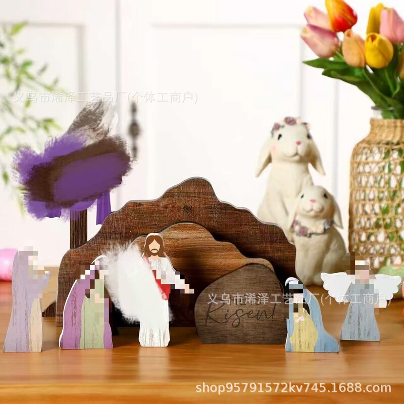 Amazon's Cross-Border Best-Selling Holiday Table Decorations, Wooden Crafts, Hill Decorations, Easter Scene Decorations, Ornaments