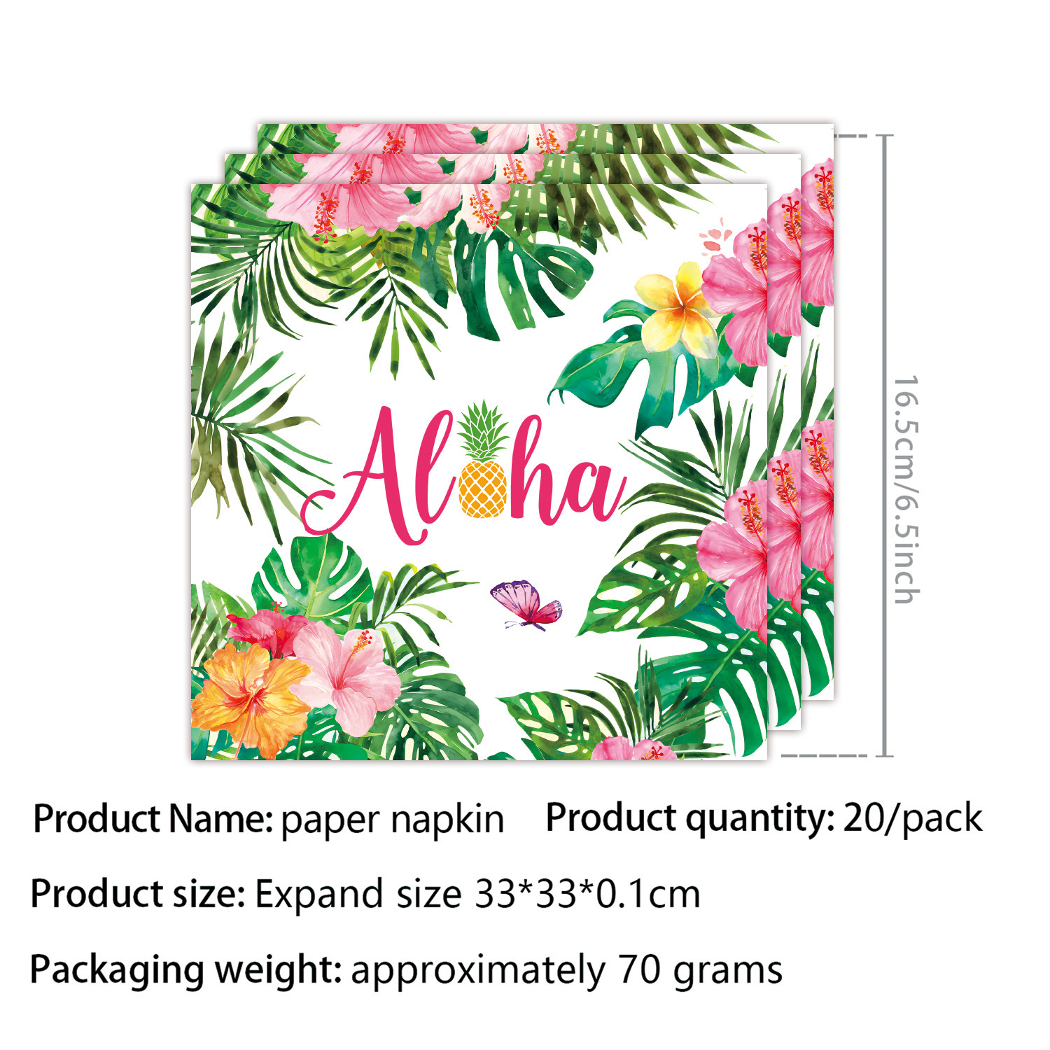 Verano tema hawaiano flamenco piña fiesta vajilla desechable bandeja de papel taza de papel bandera suministros de mantel
