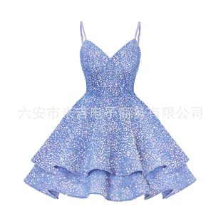 Strappy Evening Dress 2025 New European and American Cross-Border Amazon Sequin Dress Solid Color Banquet Cocktail Dress