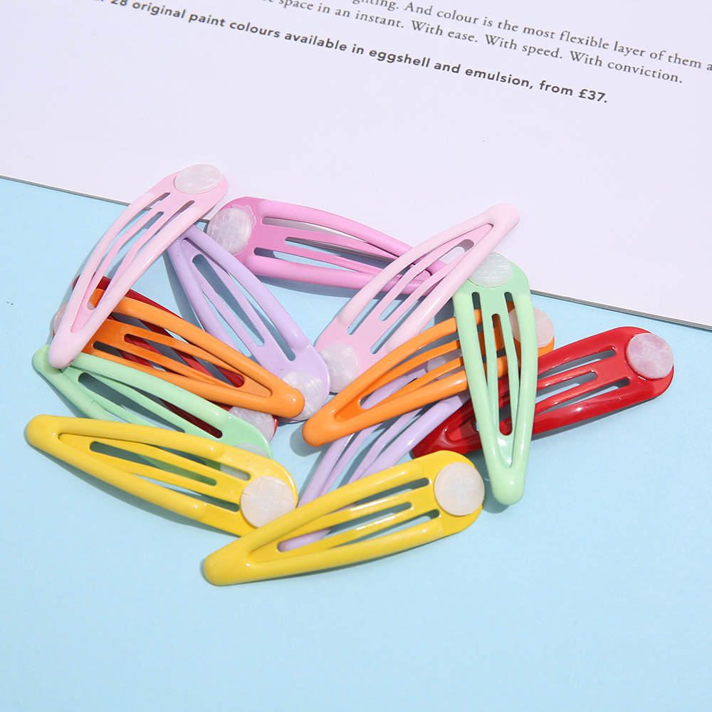 Macaron color de los niños BB clip 5cm gota de agua horquilla DIY coreano caramelo cinta bandeja de junta horquilla accesorios para el cabello