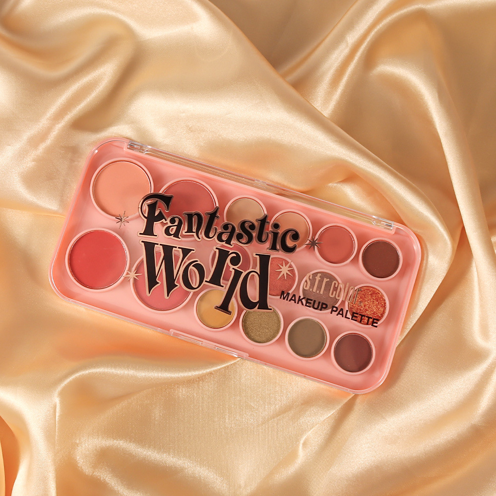 s.f.r color comercio exterior al por mayor fácil de colorear perla matte eye shadow blush 2 en 1 bandeja de maquillaje multifuncional
