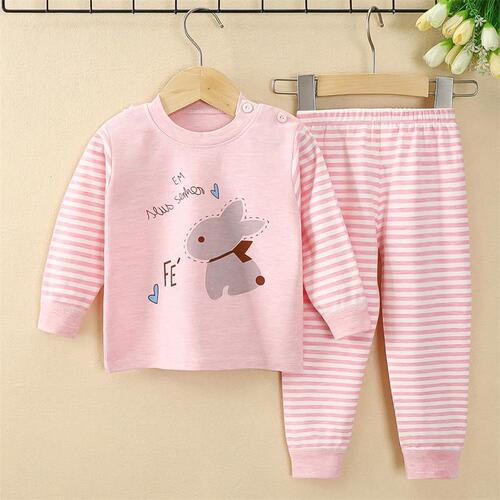 2024 new children's autumn and winter colorful cotton underwear for children, boys and girls, cotton autumn clothes and long trousers base set
