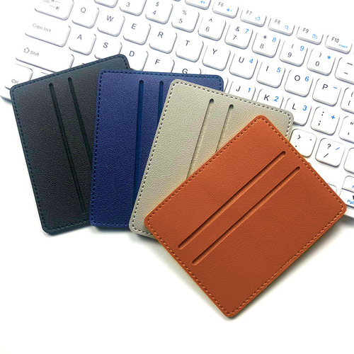 Wholesale thin ID card holder for women, PU leather card case, multi-card slot credit card holder