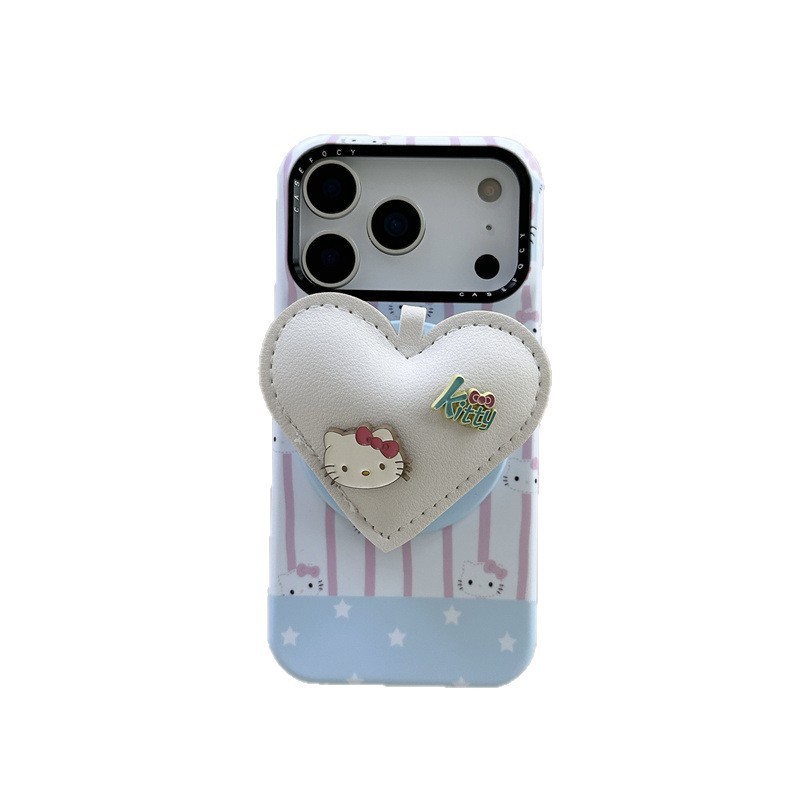 格纹立体KT爱心磁吸支架适用iPhone17苹果16ProMax/15/14手机壳女|undefined