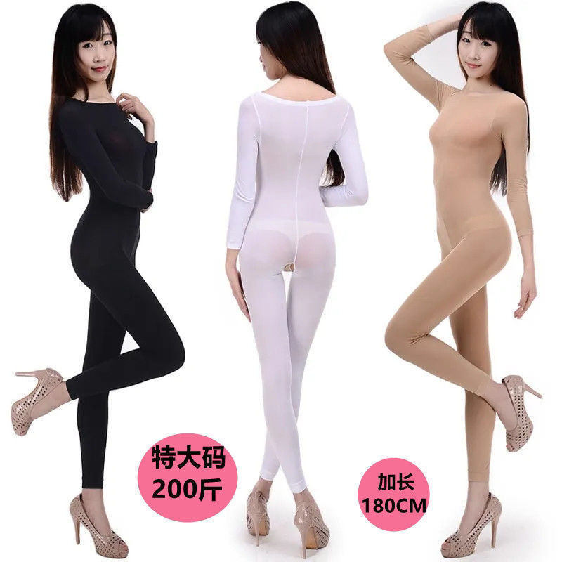 Large Size Body Shaping Warm Jumpsuit All-inclusive Tights Long Sleeve Velvet Puppet Full Body Stockings Spring, Summer, Autumn and Winter