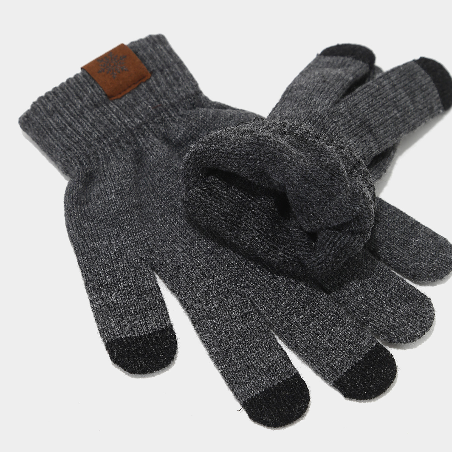 Sombrero de copo de nieve guantes de tres piezas para mujeres al aire libre engrosado calentamiento sombrero de punto calentamiento conjunto de moda masculina