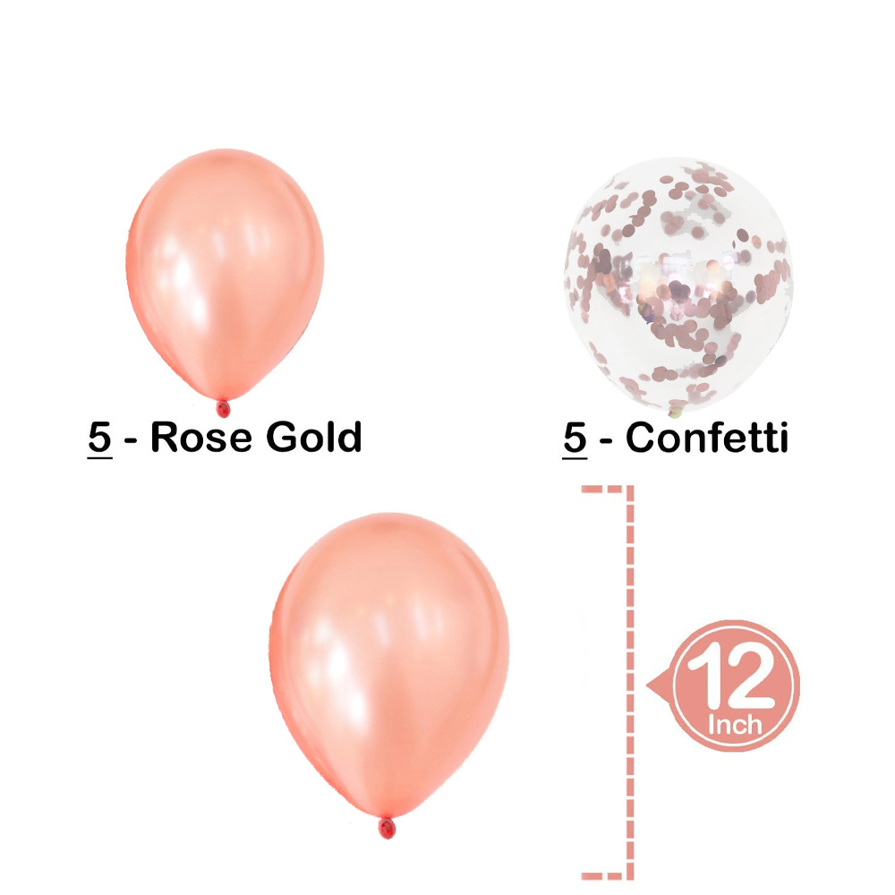 40 Inch Rose Gold Digital Balloon Set Baby One-Year-Old Banquet Sequin Latex Birthday Party Balloon Set