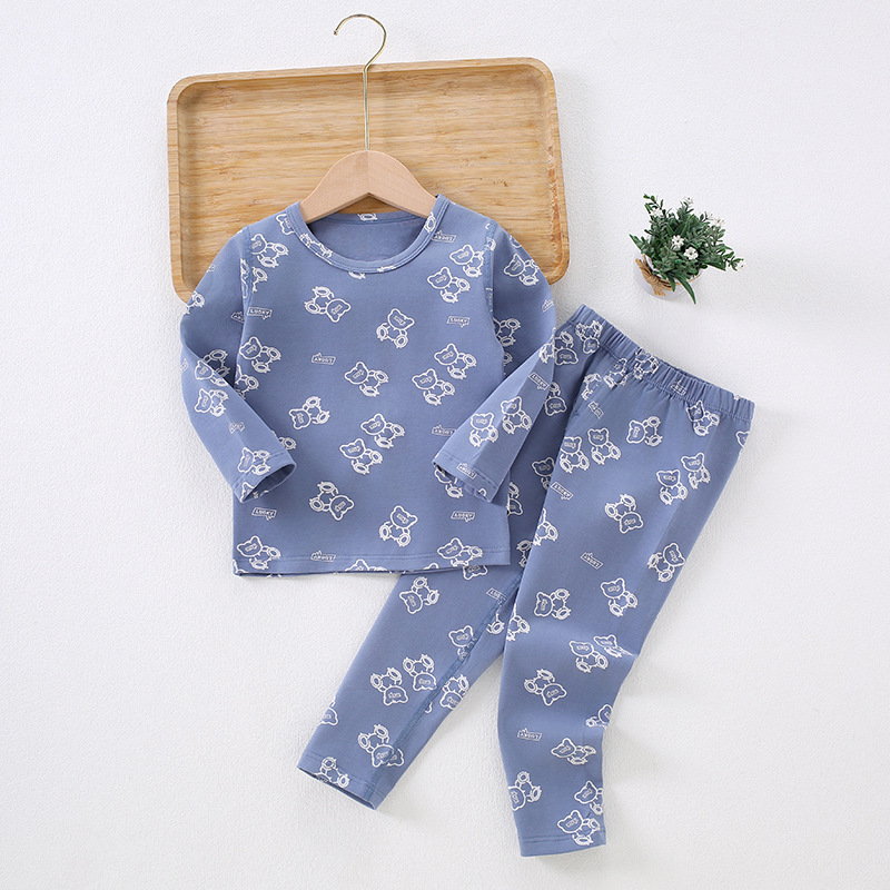 Ropa interior de lycra primavera y otoño nuevo 95 Algodón puro sin hueso Ropa de otoño para niños pantalones largos tocando fondo pijamas para niños traje de desgaste para el hogar