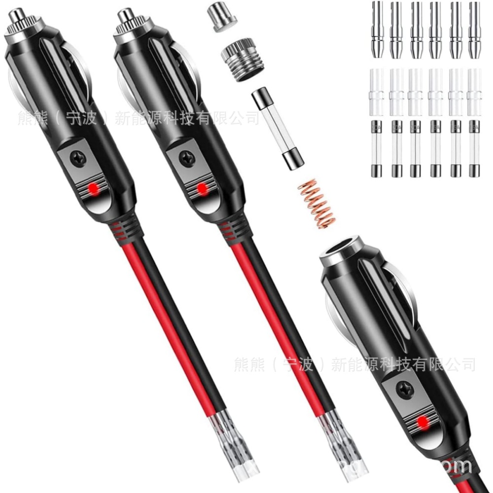 车载点烟器充电线 美式点烟器电源线 点烟器带子弹头连接线