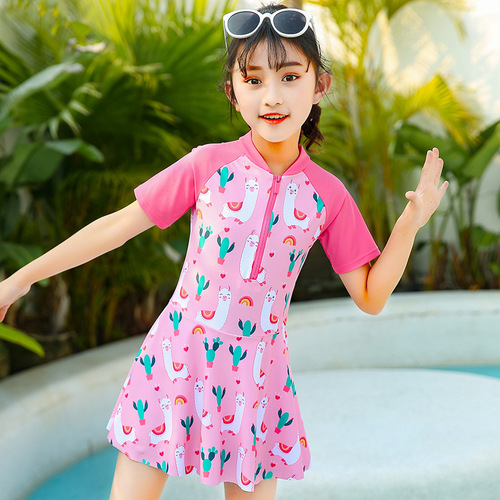 Cute 2025 Children's Swimwear for Girls, Summer Water Park Swimwear, Ins Style for Big Kids and Toddlers, Split Suit