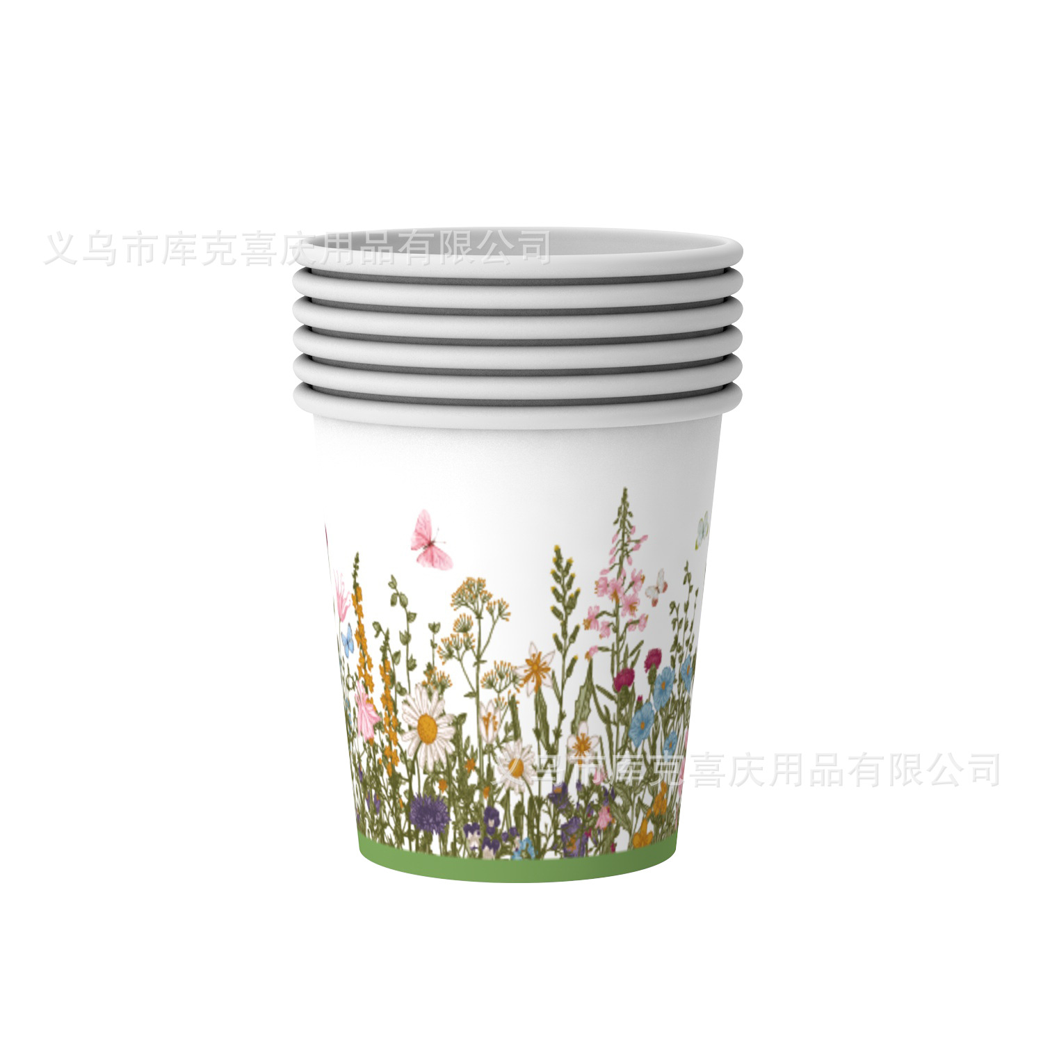 Nueva decoración de fiesta de flores silvestres retro encaje verde de primavera bandeja de papel desechable tazas de papel toallas de papel set de cubiertos
