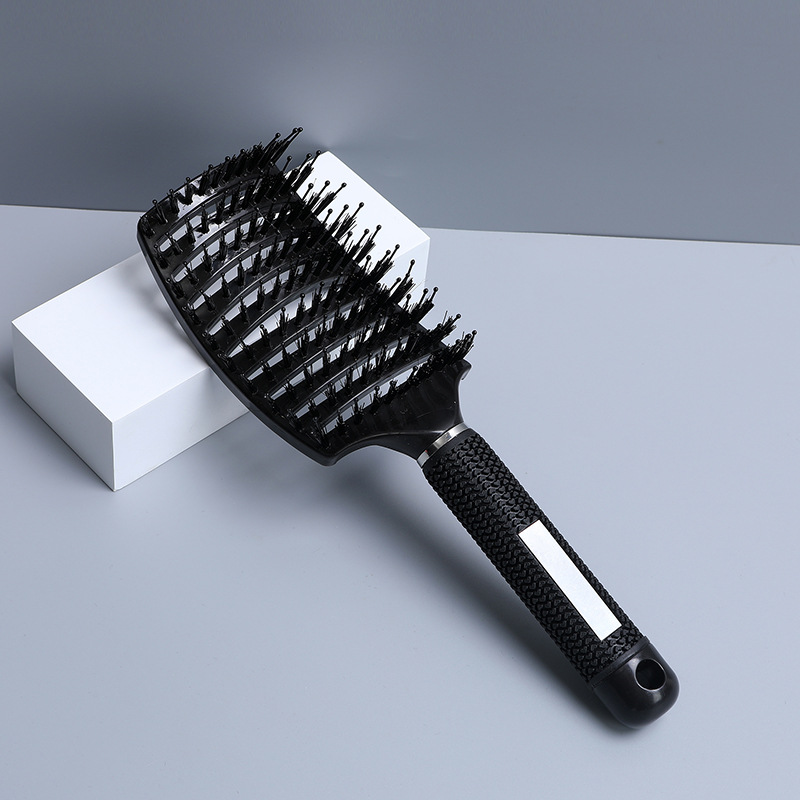 Peine curvo grande para mujer, peine de peluquería de dientes largos y anchos, peine de peinado de pelo rizado esponjoso, peine de masaje de costillas curvas de melena antiestática