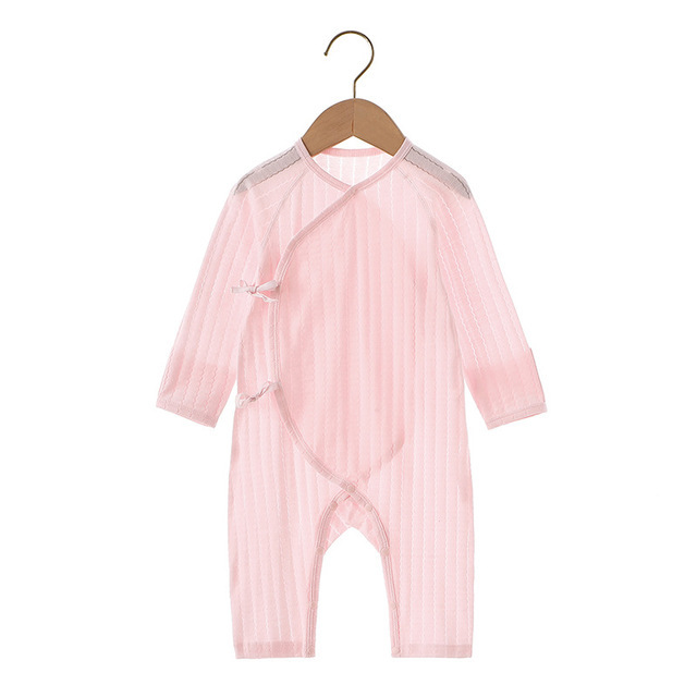 Recién nacido aire acondicionado ropa verano manga larga mono bebé mameluco bebé protección del vientre