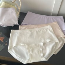 强大基础款9801蕉家同料60支低饱和色系女内裤透气网孔加长裆10A