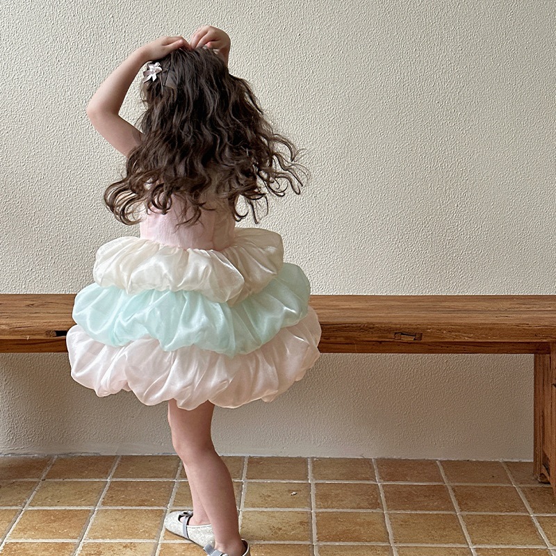 Girls' Dress Summer 2026 New Style Little Girl Cake Dress Fashionable Children's Dress Baby Summer Dress Princess Dress