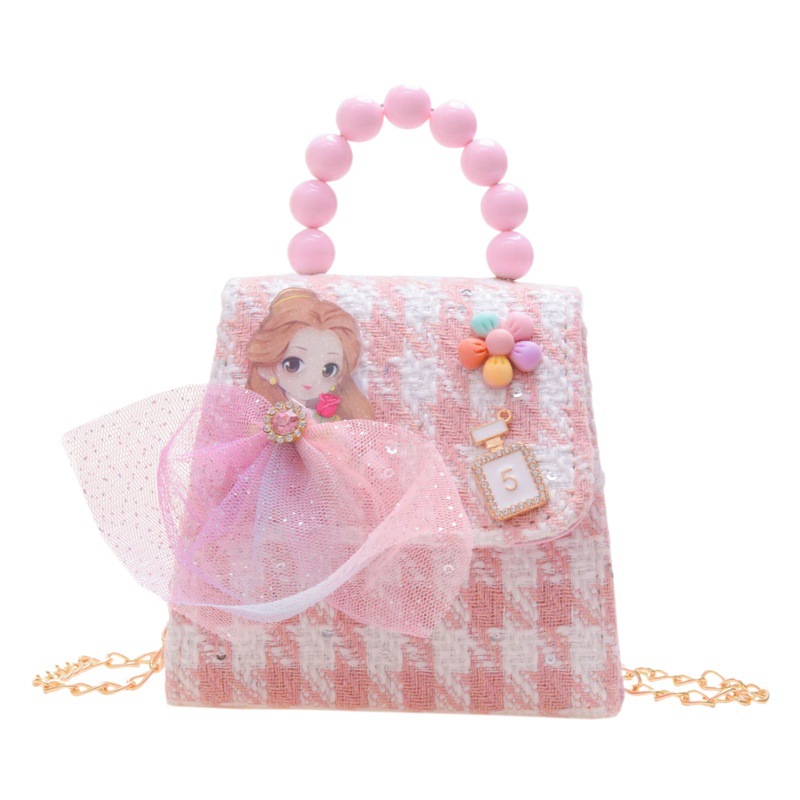 Bolso de los niños de otoño e invierno Nueva Moda Perla Chica bolsa de mensajero linda princesa niña bebé estilo Exterior cambio bolsa de accesorios