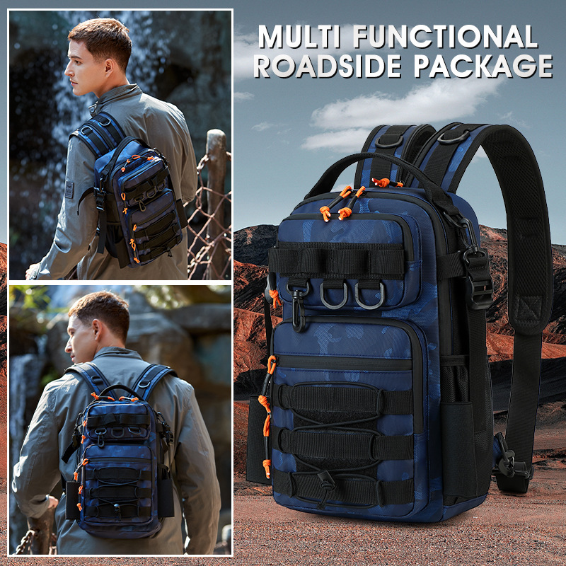 Cross-border lure fishing backpack, lure rod bag, large-capacity backpack, water-resistant fishing gear storage bag, tactical backpack