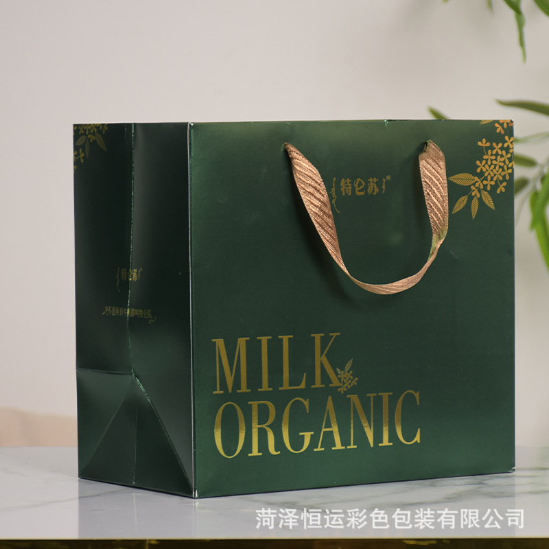 逆向UV特仑苏手提袋有机纯牛奶手提袋特仑苏梦幻盖单提手提袋