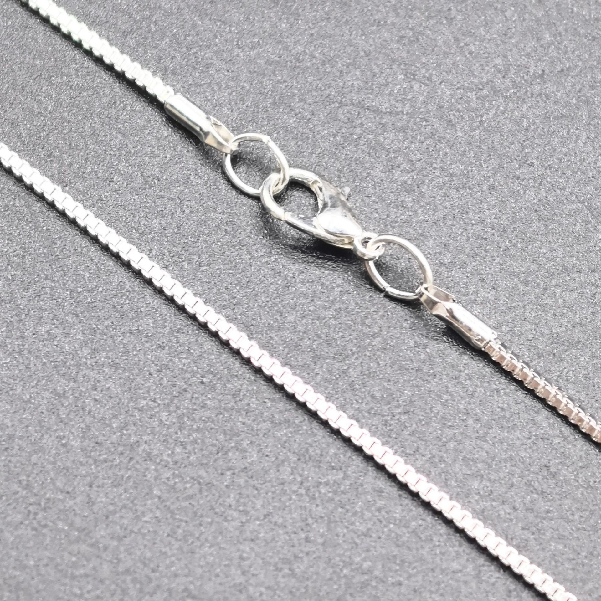 Copper Silver-Plated 45-60cm Unisex Clavicle Necklace Box Chain Accessories Wholesale Jewelry Chain DIY Parts