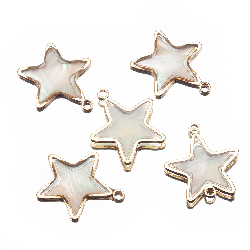 銅合金天然貝殻縁ペンダントアワビ貝円形シングルペンダントdiy手作り耳飾りネックレスアクセサリー