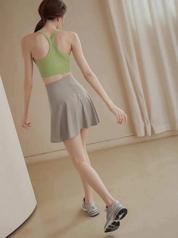 女性用スポーツショートスカート、夏用速乾性裏地付き露出防止テニススカート、小柄な人向けのアウトドアランニングフィットネスヨガウェア|undefined