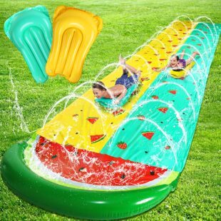 Cross-Border Pvc Summer Inflatable Watermelon Water Glide Kidsren's Outdoor Sports Interactive Slide Play Water Floor Mat Water Mat